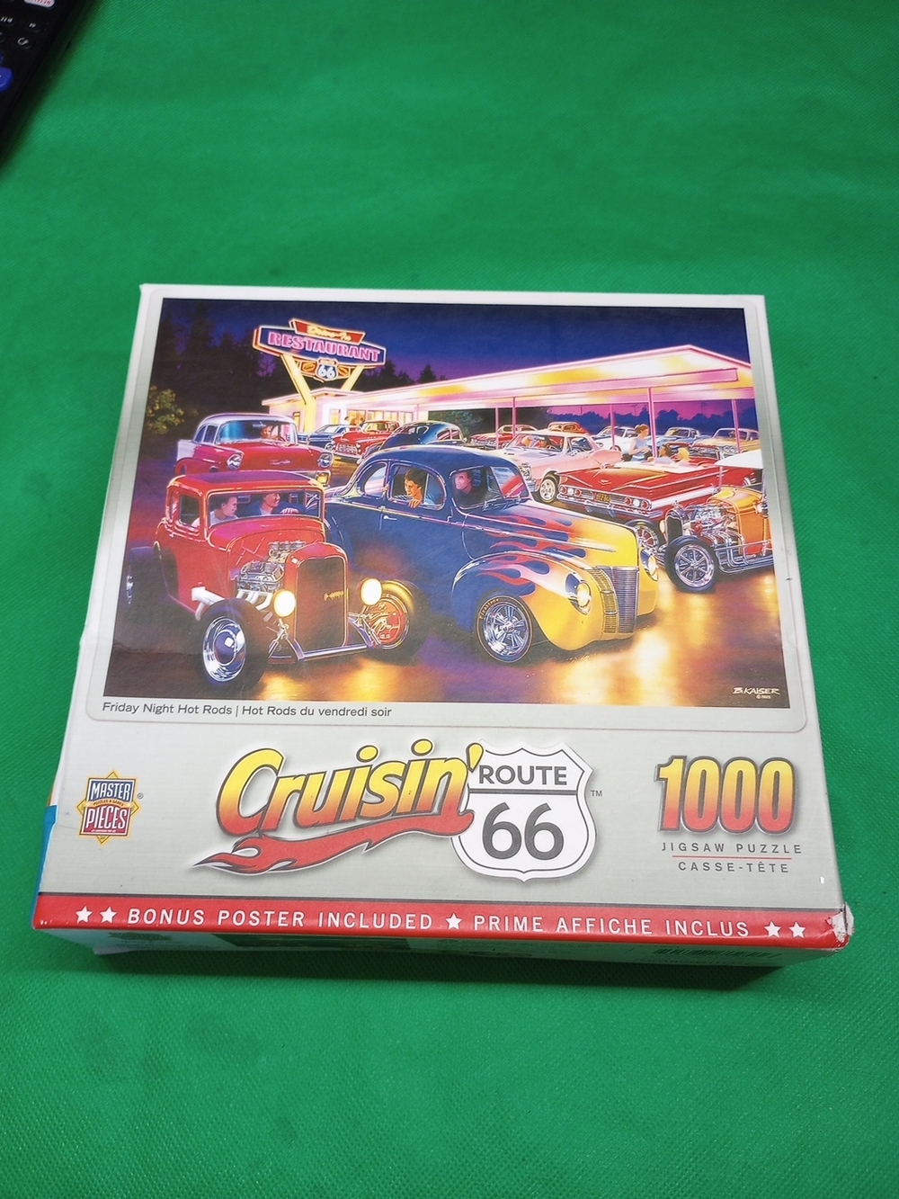 Friday Night Hot Rods 1000-Piece Jigsaw Masterpiece Puzzle Cruisin' Route 66